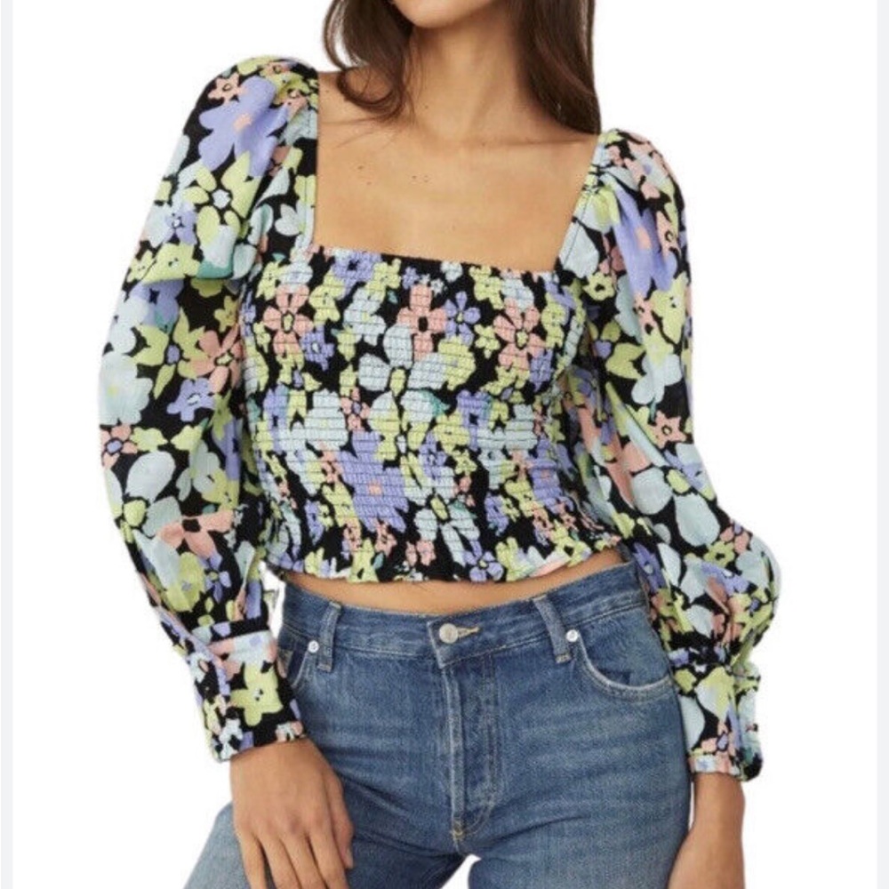 Free People Ariana Puff Sleeve Top